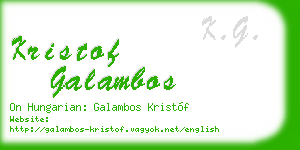 kristof galambos business card
