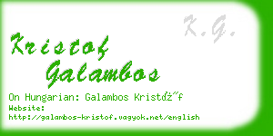 kristof galambos business card